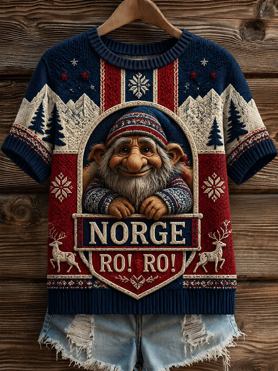 Retro norsk RO! RO! Troll Søt Fritids-T-skjorte