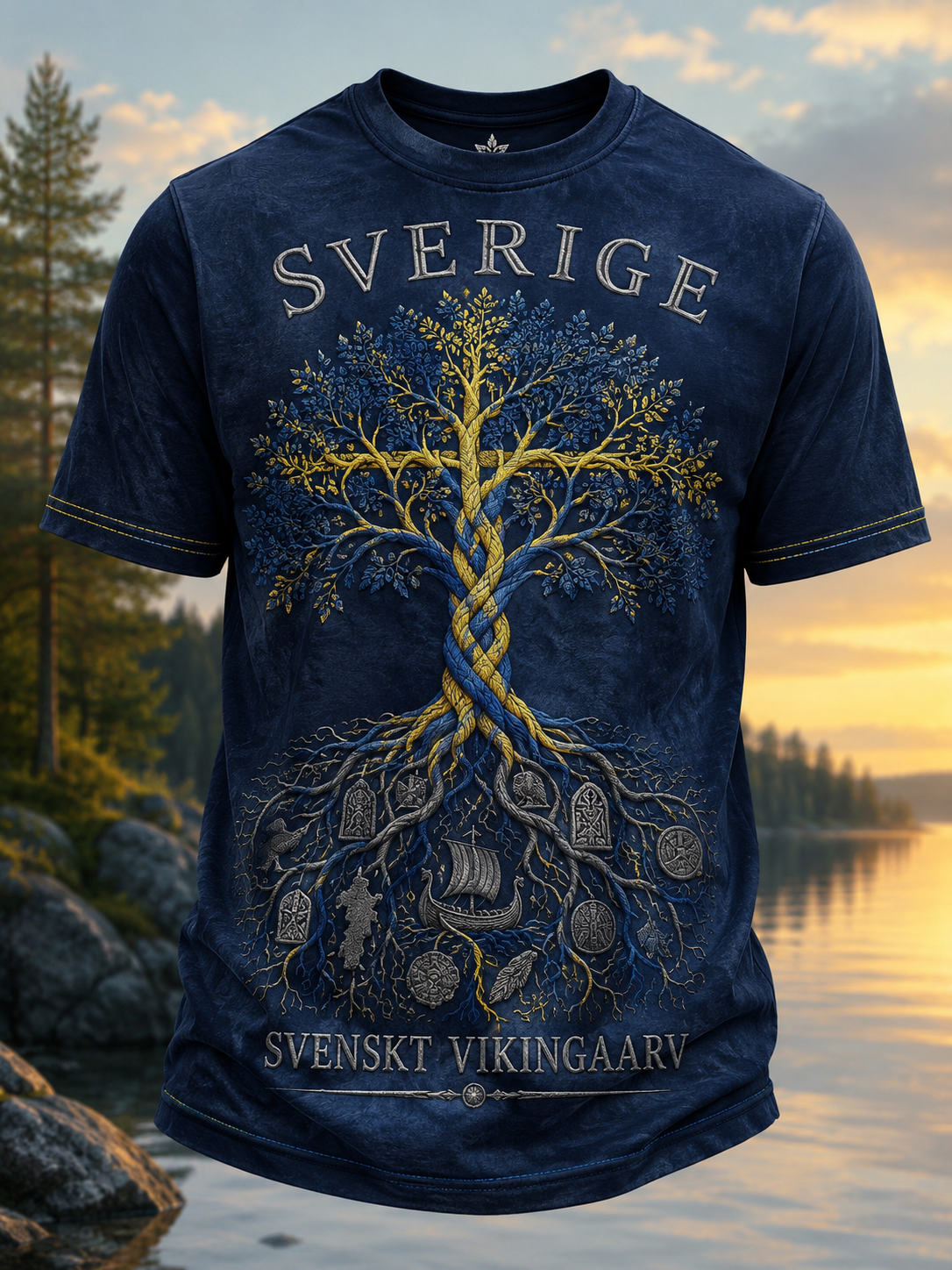 Herrens svenska vikingar Korta ärmar T-shirt
