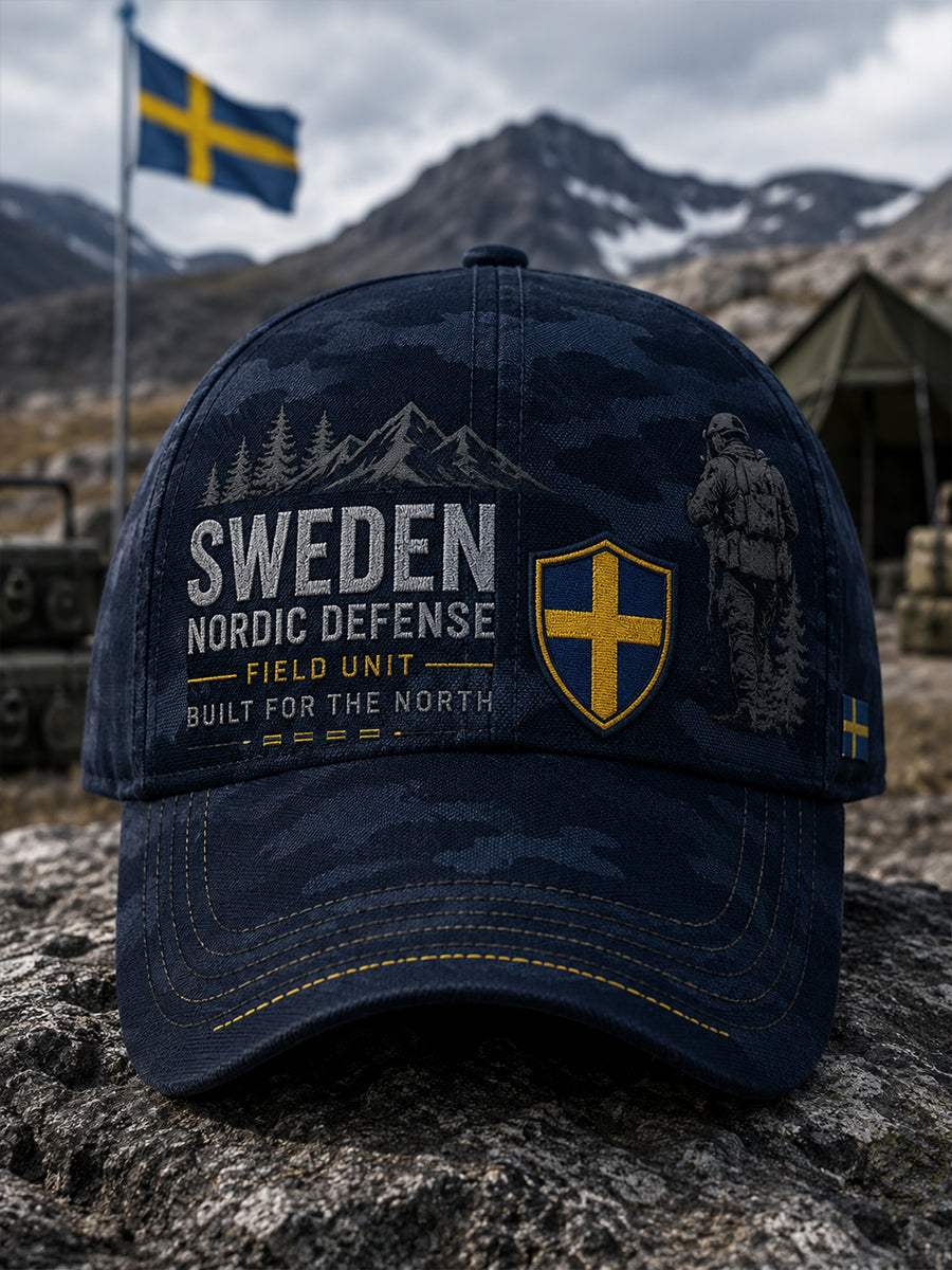 Herrhatt med kamouflagemönster i militärstil