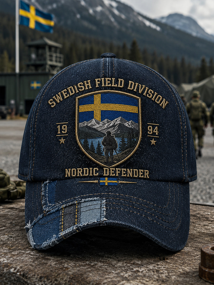 Herrhatt med kamouflagemönster i militärstil