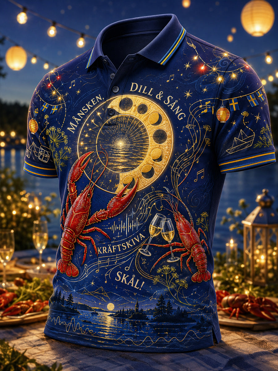 Mäns svenska kräftspalast Kort ärm T-shirt