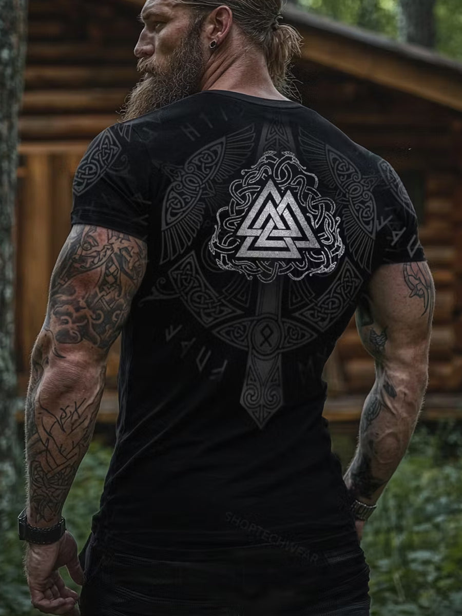Retro vikingatavla, avslappnad t-shirt