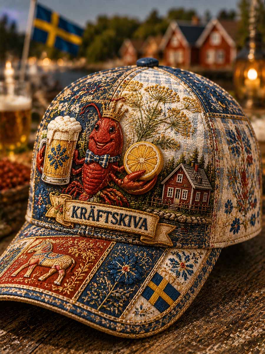 Unisex Swedish Lobster Festival Mönster Tryckt hatt