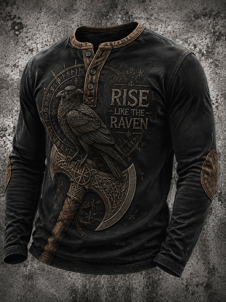 Viking RISE LIKE THE RAVEN Lättviktig Henley-tröja