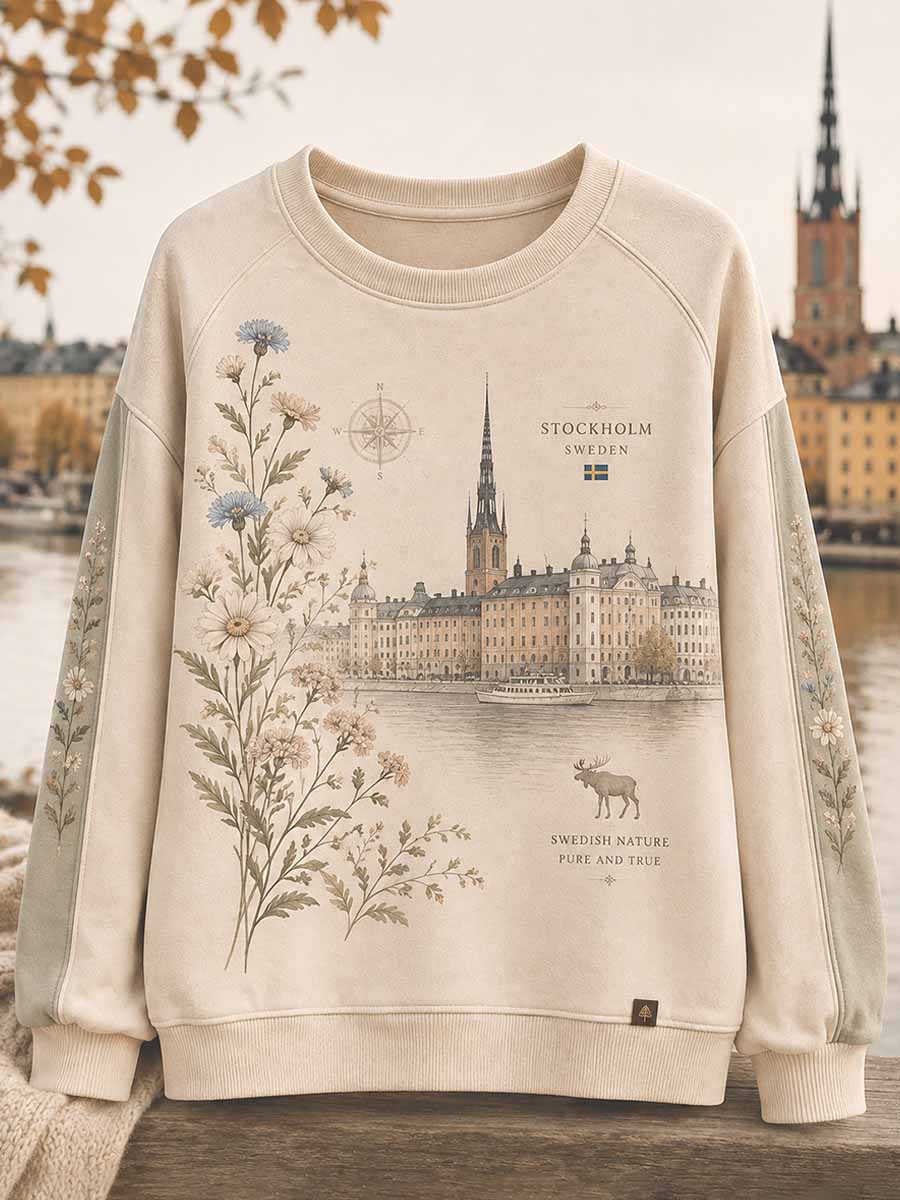Damtröja i retrostil med Stockholmsmönster