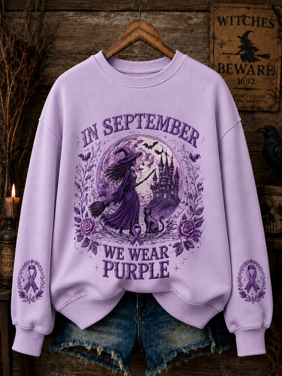 Kvinnors I september bär vi lila regelbundna tröjar