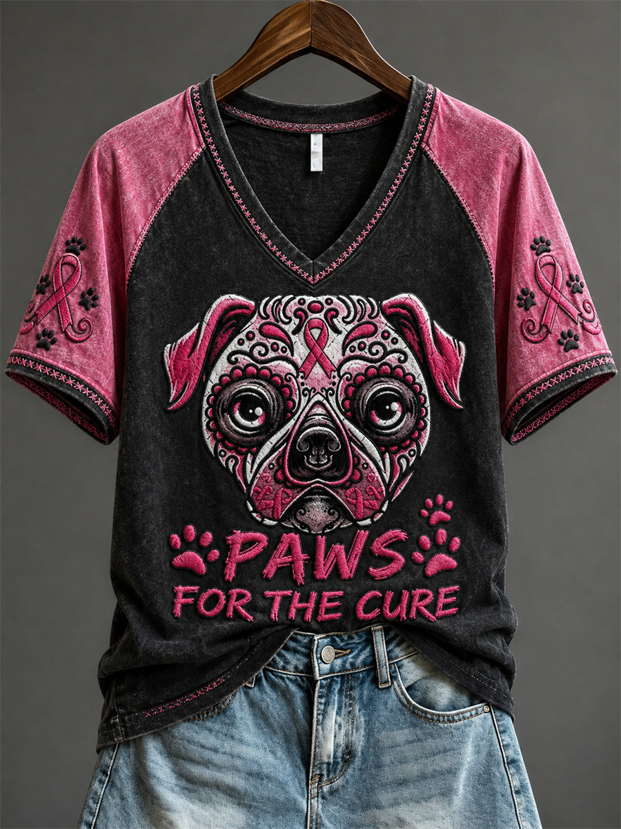 Kvinnor tassar för Bulldog Pink Sugar Skull Skriv ut kortärmad t-shirta