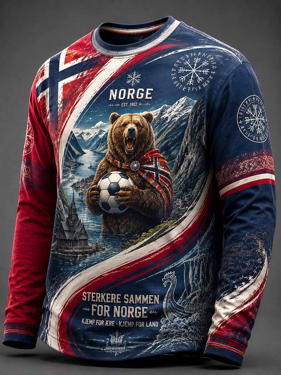 Herrers Norge-fotball-gaven med trykket design