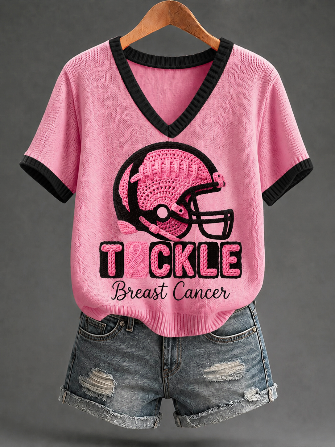Kvinnor Tackle bröstcancer kortärmad T-shirt