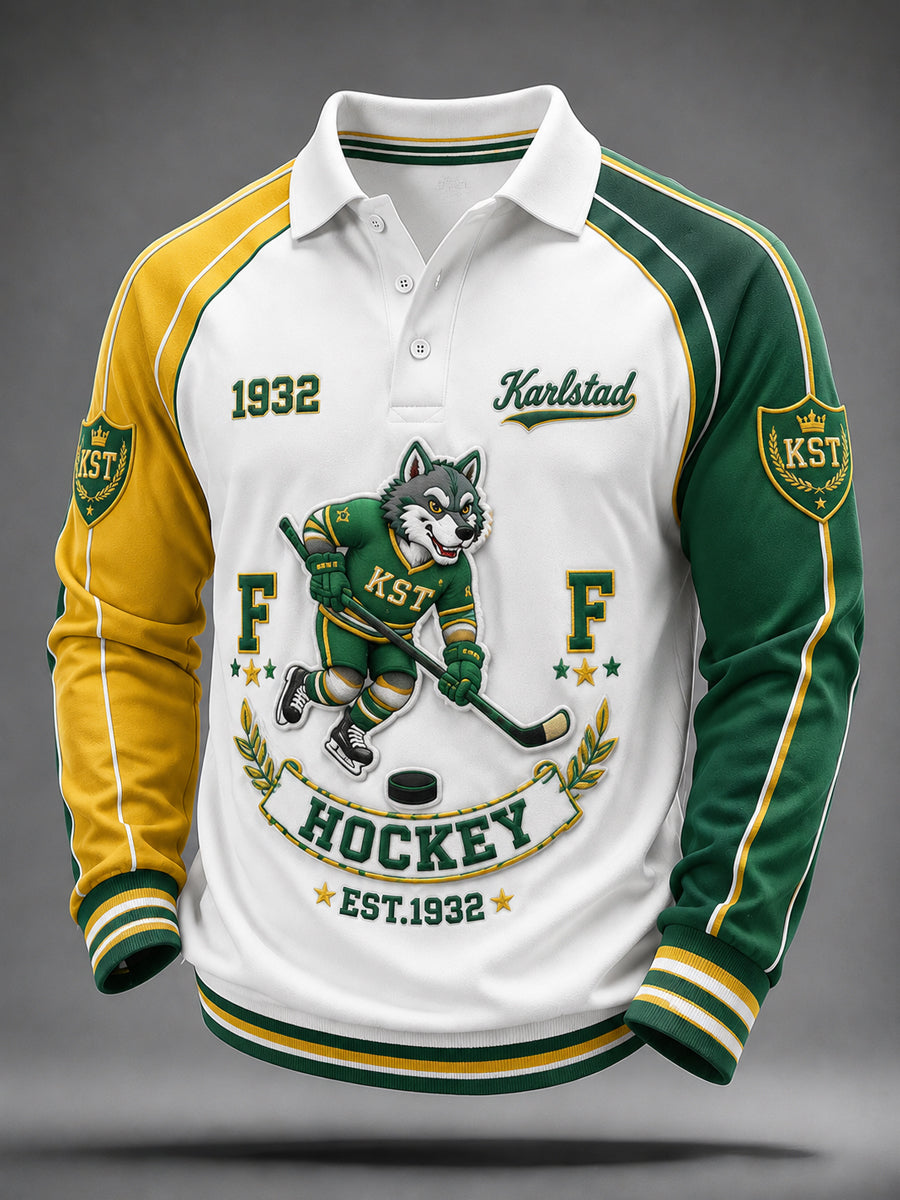 Grön och vit hockeydynasti vintagepolo