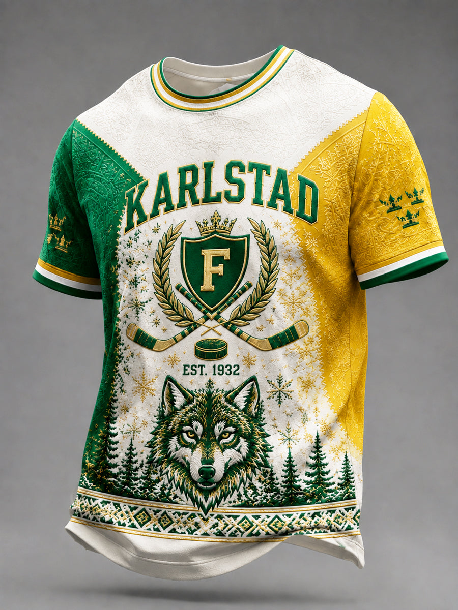 1932 Grönt och vitt ishockeyklubb-T-shirt