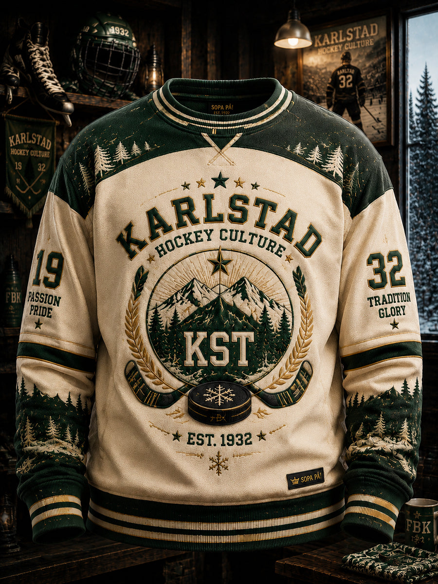 Karlstad Grön & Vit Hockeyarv Sweatshirt