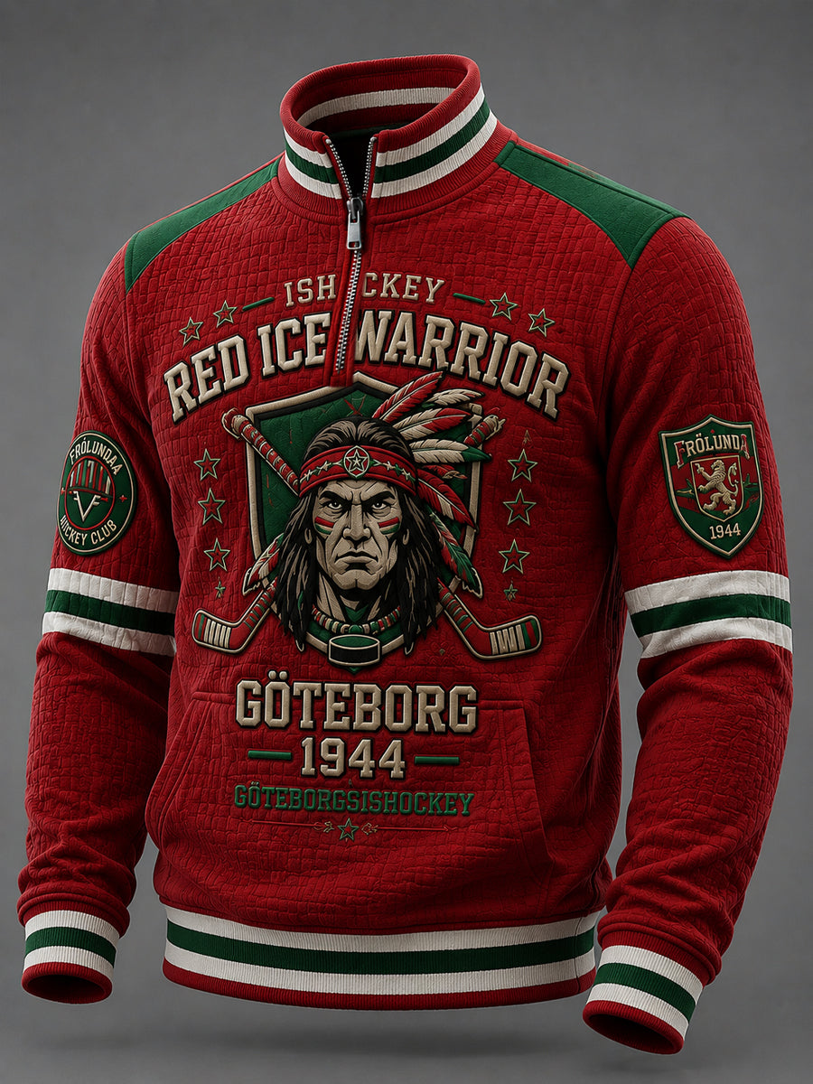 Vintage Göteborg Hockey Våffelstickad Sweatshirt med dragkedja