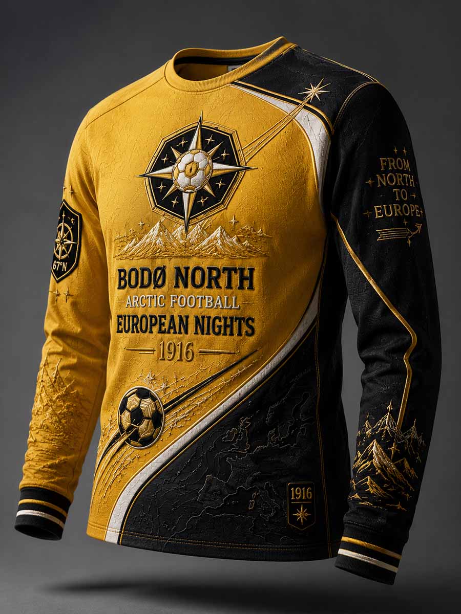 Herrers Bodø Fotballag Mønster Trykt Sweater
