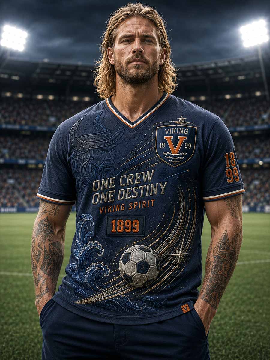Menns Viking Fk Tradisjonelle Lagstryke T-skjorte