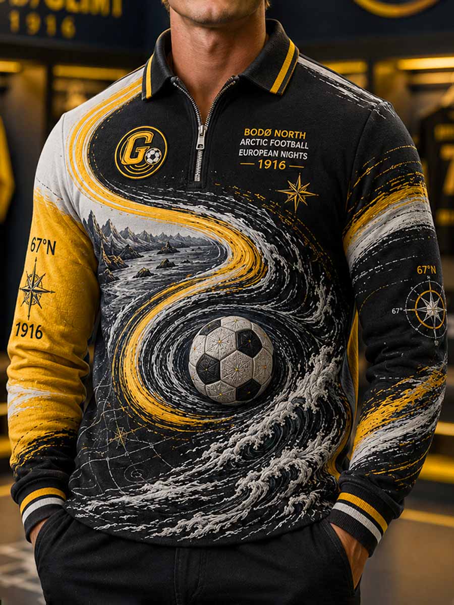 Herrers Bodø Fotballag Mønster Trykt Sweater