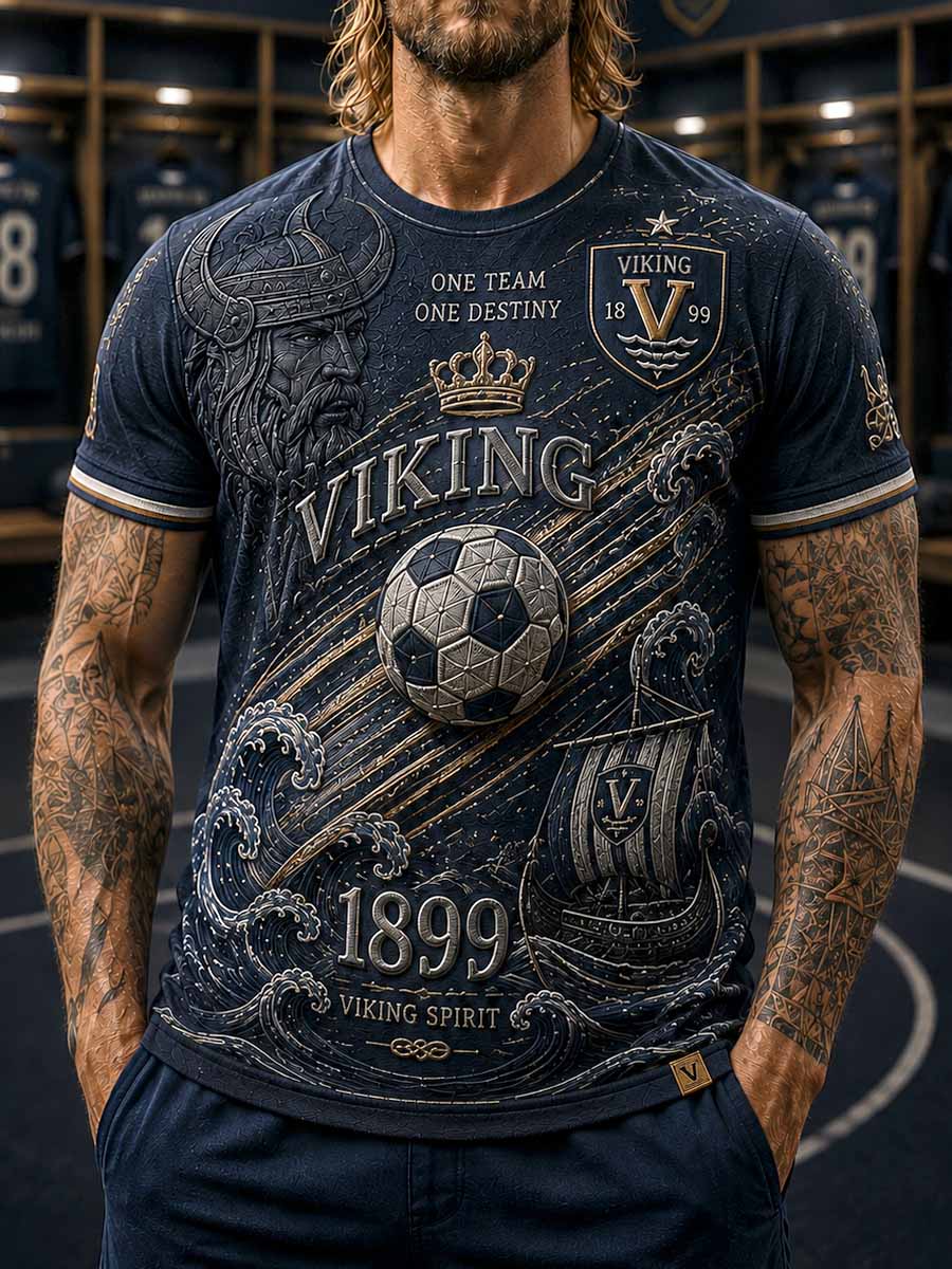 Menns Viking Fk Tradisjonelle Lagstryke T-skjorte