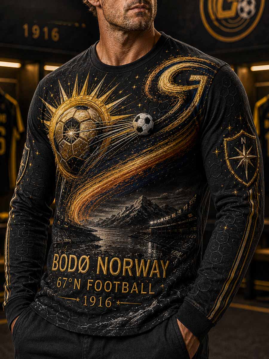 Herrers Bodø Fotballag Mønster Trykt Sweater