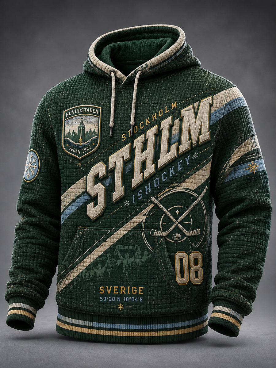 Herrtröja i oversize med fallande axlar och fickor från Djurgården Hockey, Sverige