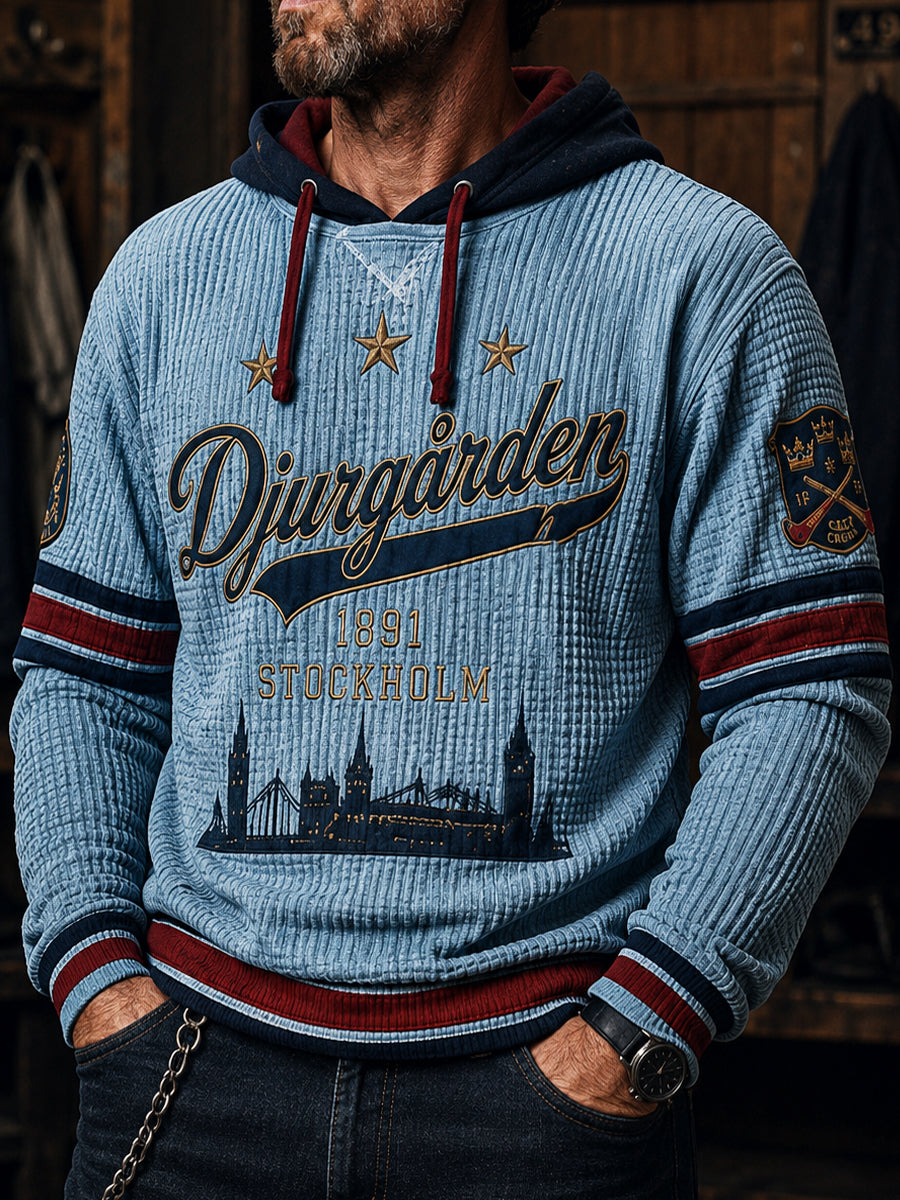 Herrlig retro-Djurgårdenishockeytröja med huva