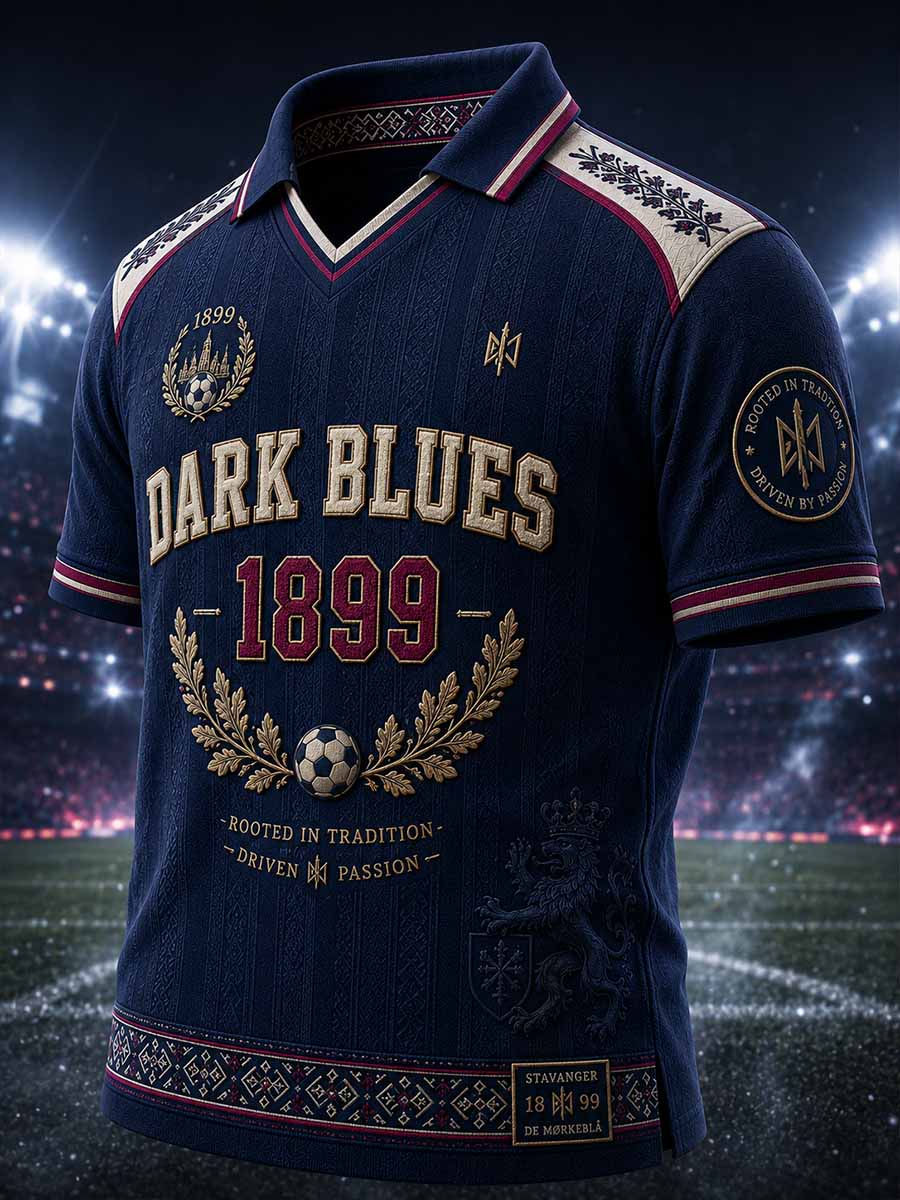 Herrepolo med Viking FK-mønster og trykk