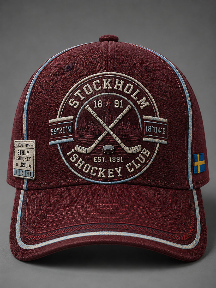 Unisex vintage ishockeymössa från Stockholm, Sverige