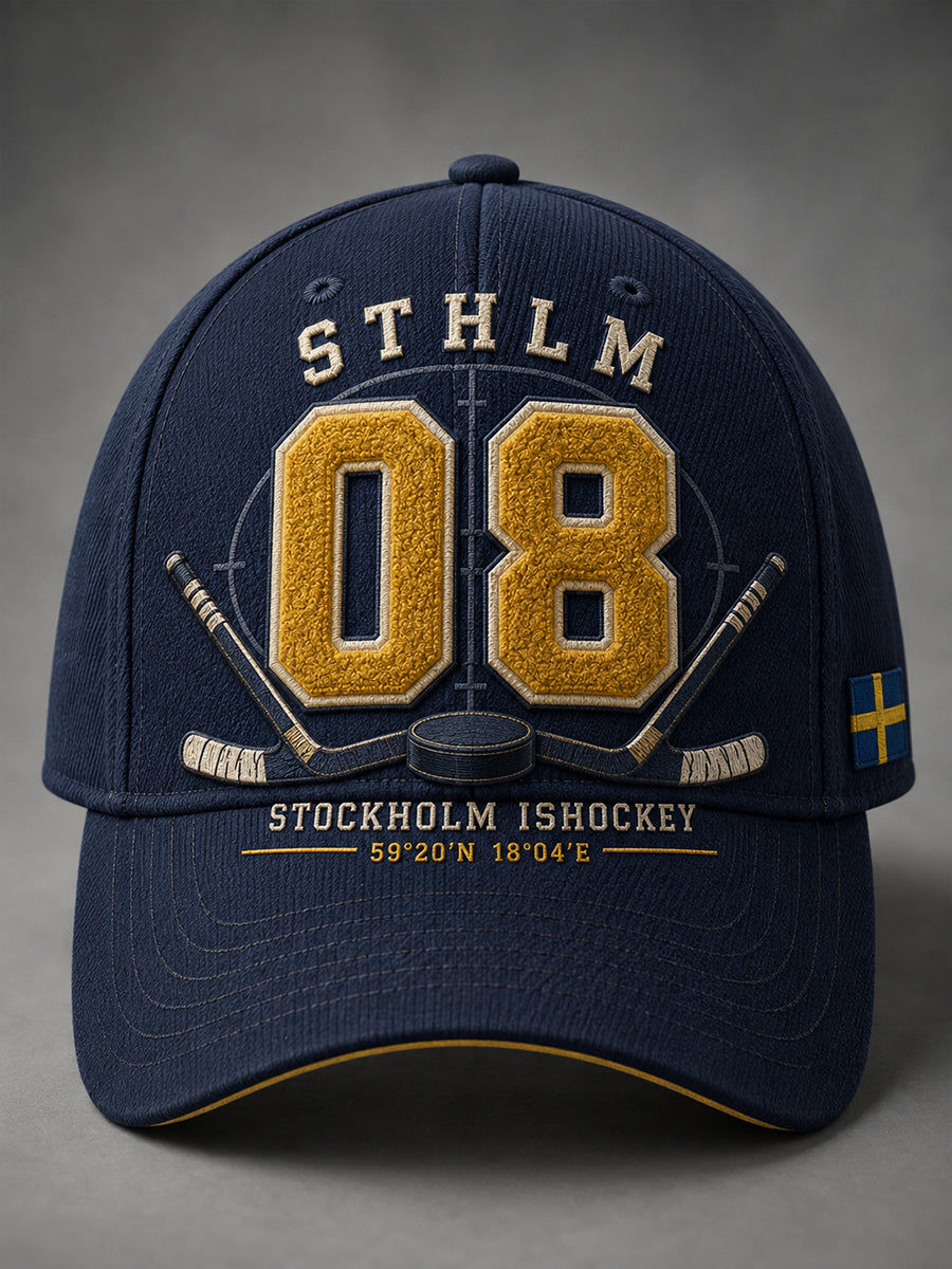 Unisex vintage ishockeymössa från Stockholm, Sverige