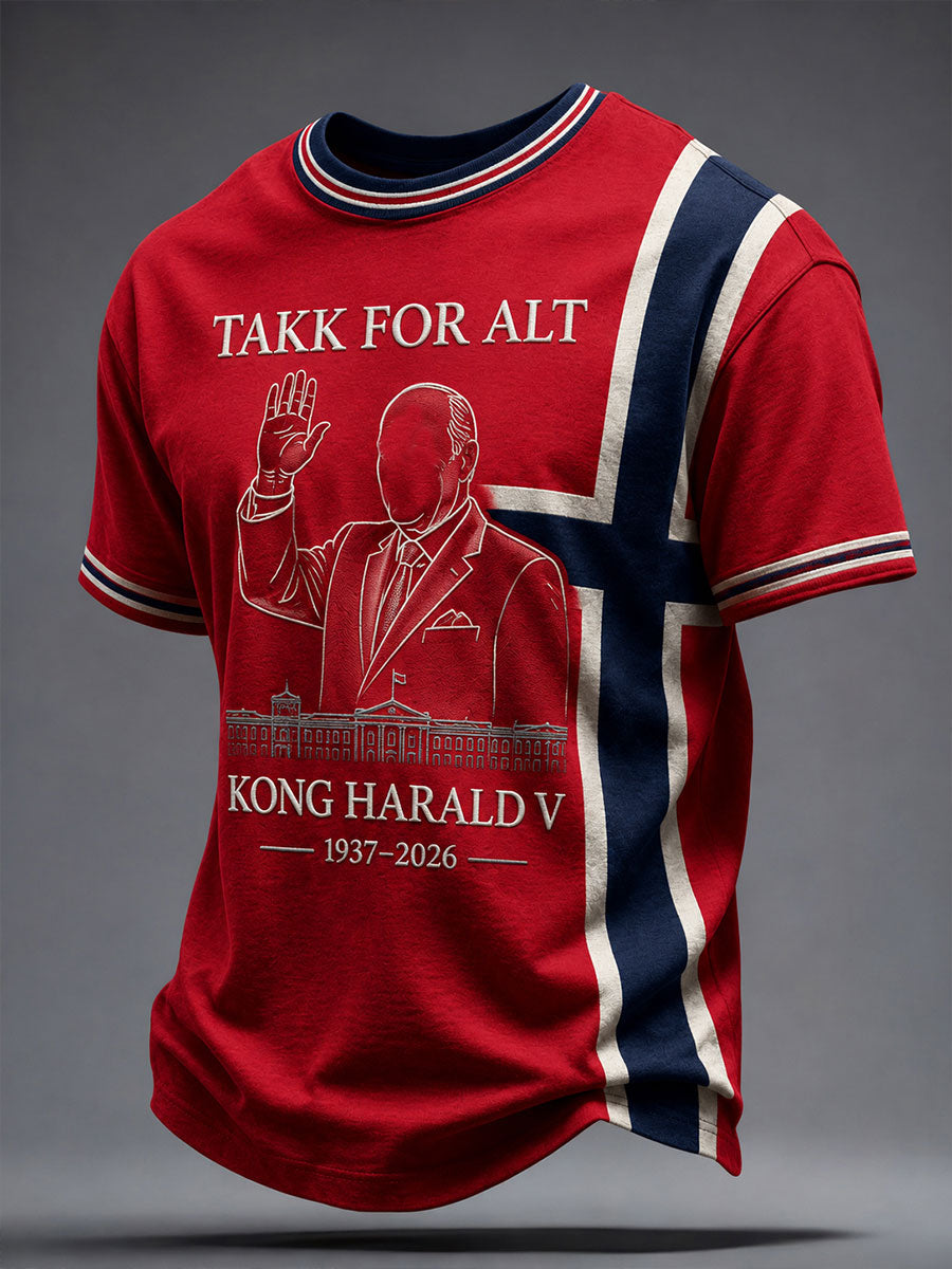 Herrens Norge HARALD V Trykt T-skjort