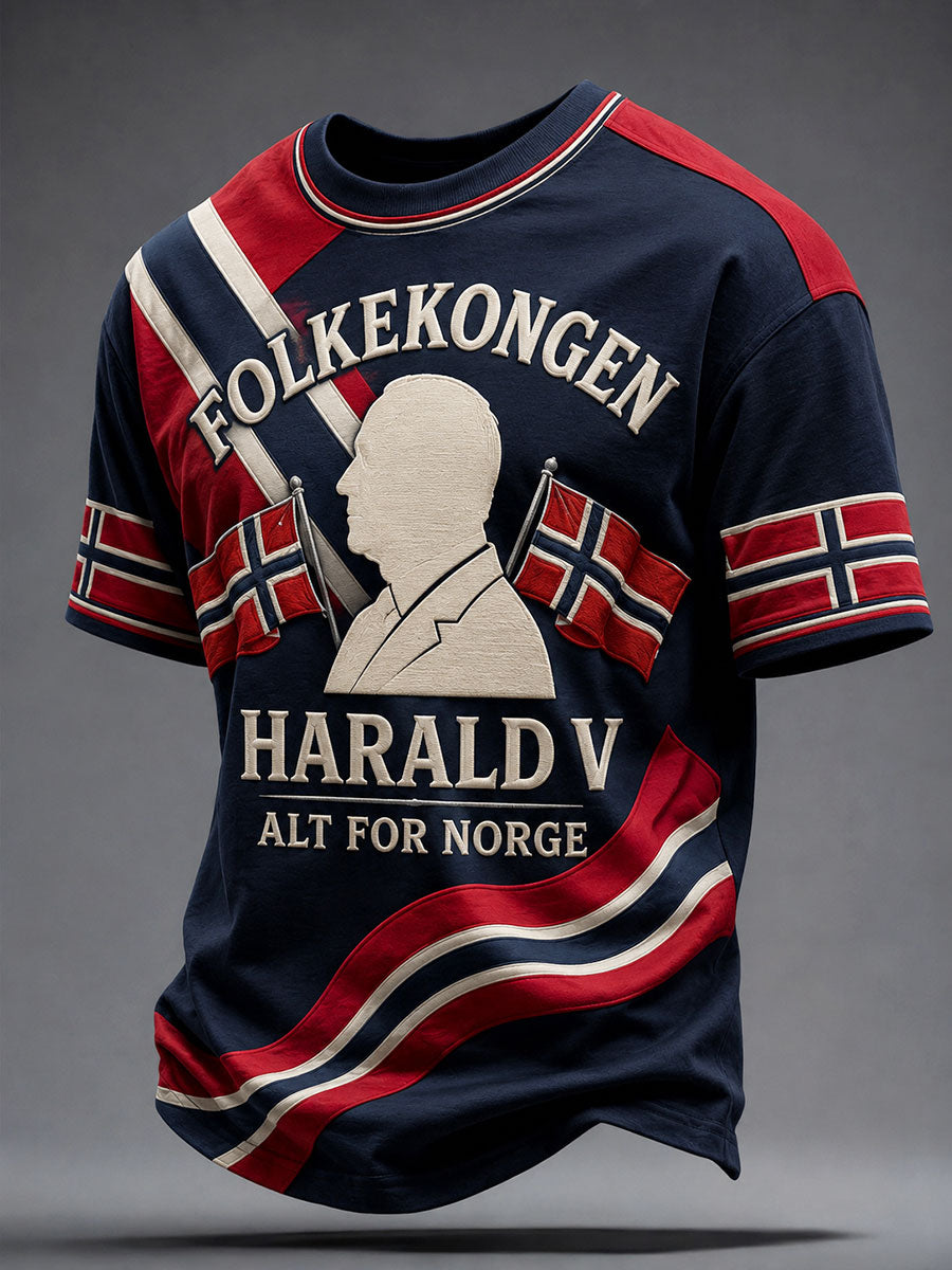 Herrernes Norge HARALD V T-skjorte med trykk