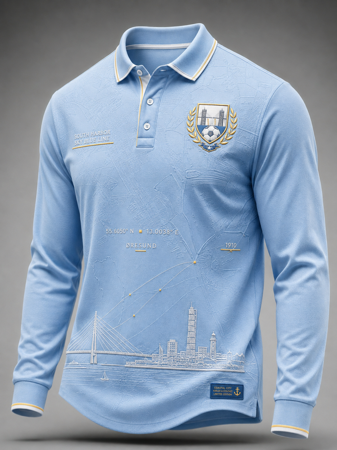 Manslängd Malmö FF-Polotröja med lång ärm