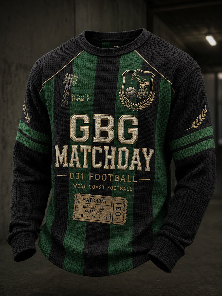 Mäns svensk fotboll GAIS fans älskare våffel Lång ärm T-shirt