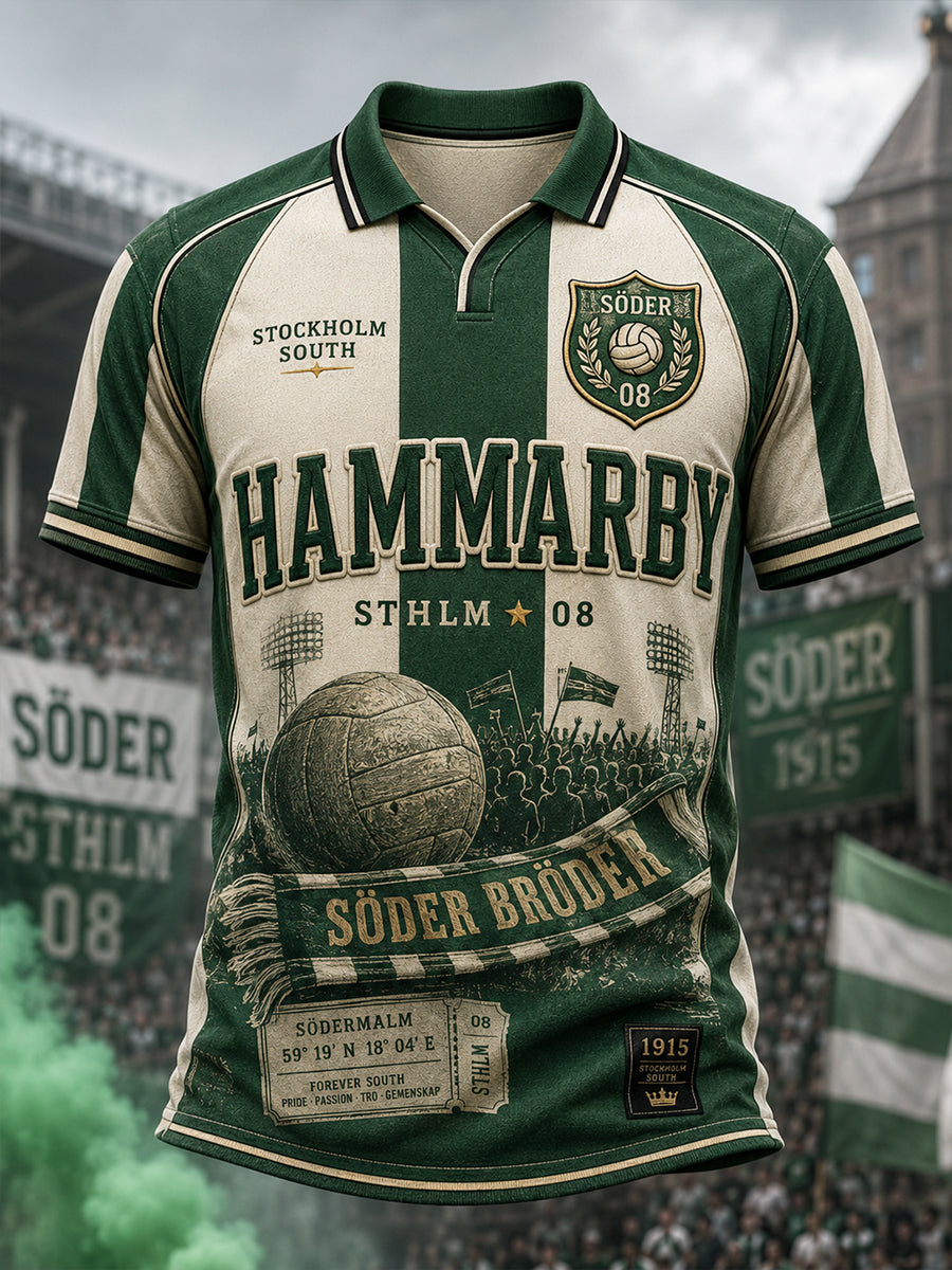 Mäns svensk fotboll Hammarby fans älskare Korta ärmar skjorta
