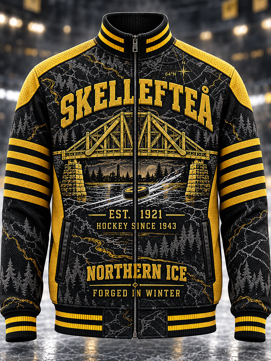 Herrjacka från Skellefteå AIK med tryckt mönster, lång ärm, dragkedja och uppfälld krage