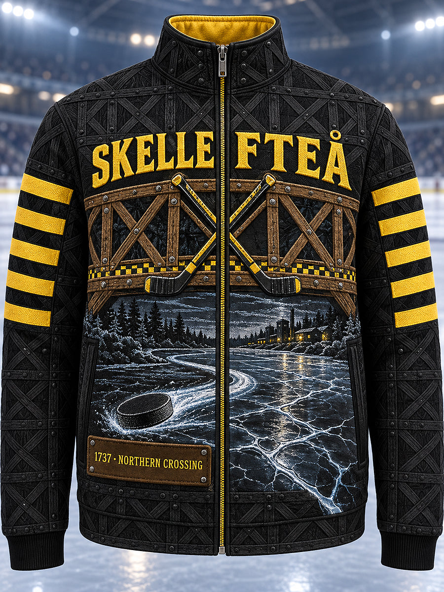 Herrjacka från Skellefteå AIK med tryckt mönster, lång ärm, dragkedja och uppfälld krage