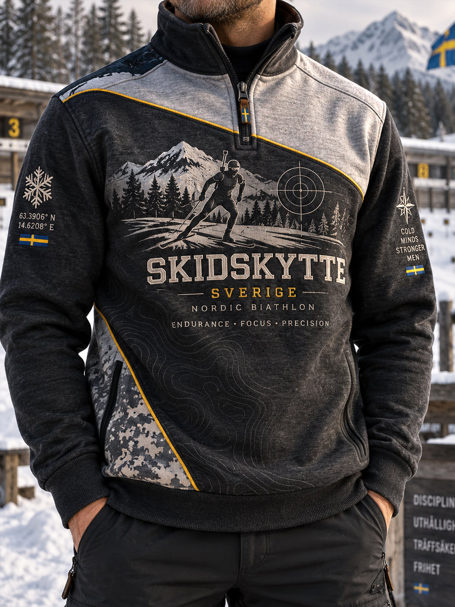 Herrarnas Sweden Nordic Ridge biathlon-luva med halvdragkedja