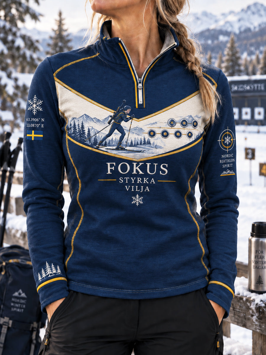 Dammens Sweden Target Snowline Skidskytte-zippsweater