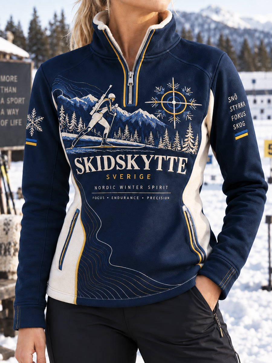 Dam Sverige Vinterlopp Skidskytte Sport Sweatshirt