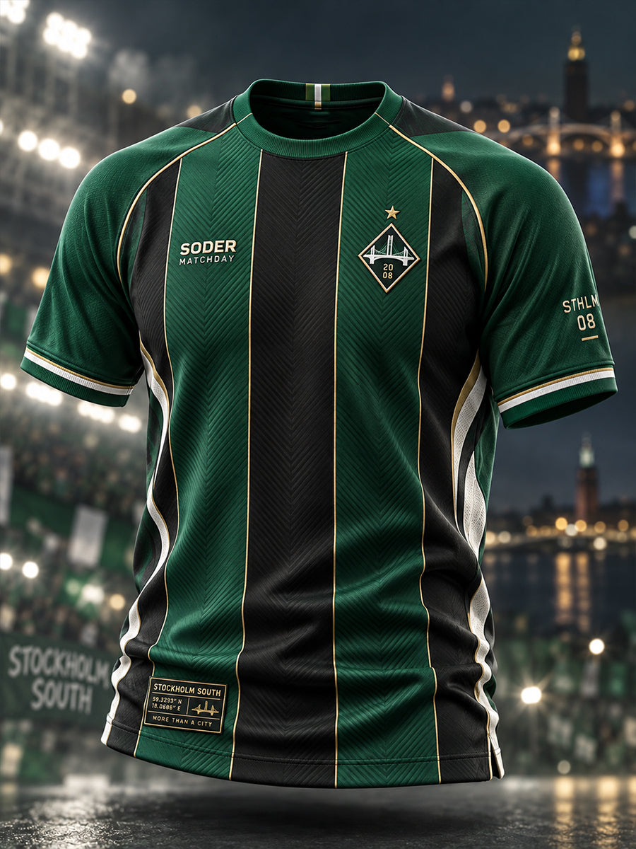 Herrtröja i svensk fotboll – favorit för Hammarby-supportrar, kortärmad t-shirt