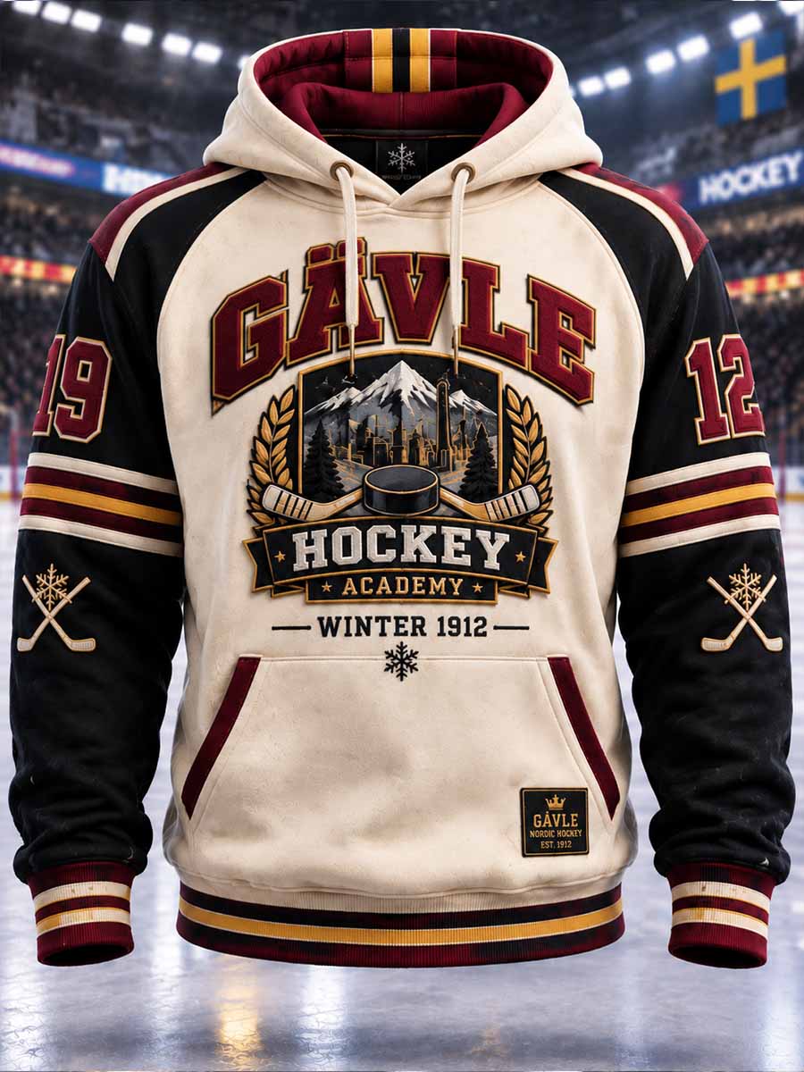 Herrtröja i retrostil med Gävle Hockey-mönster