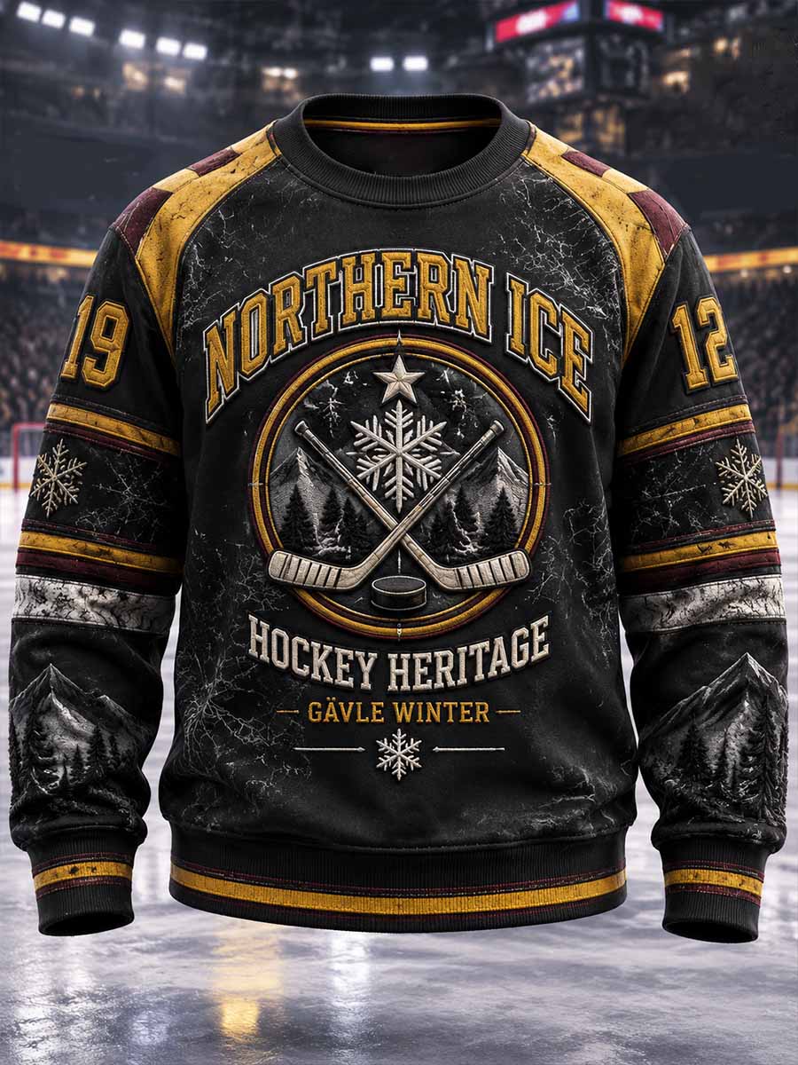 Herrtröja i retrostil med Gävle Hockey-mönster