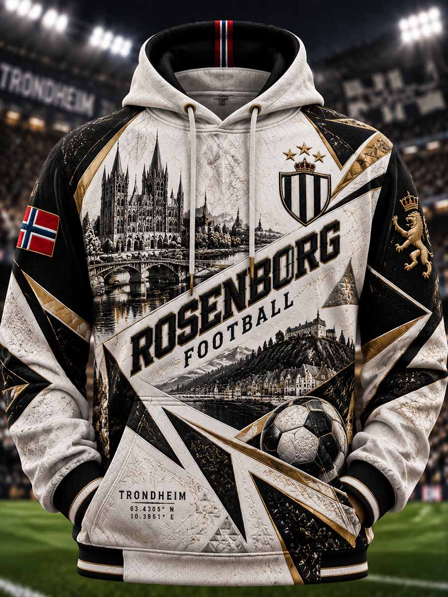 Vintage-fotballtrøye for menn med trykk