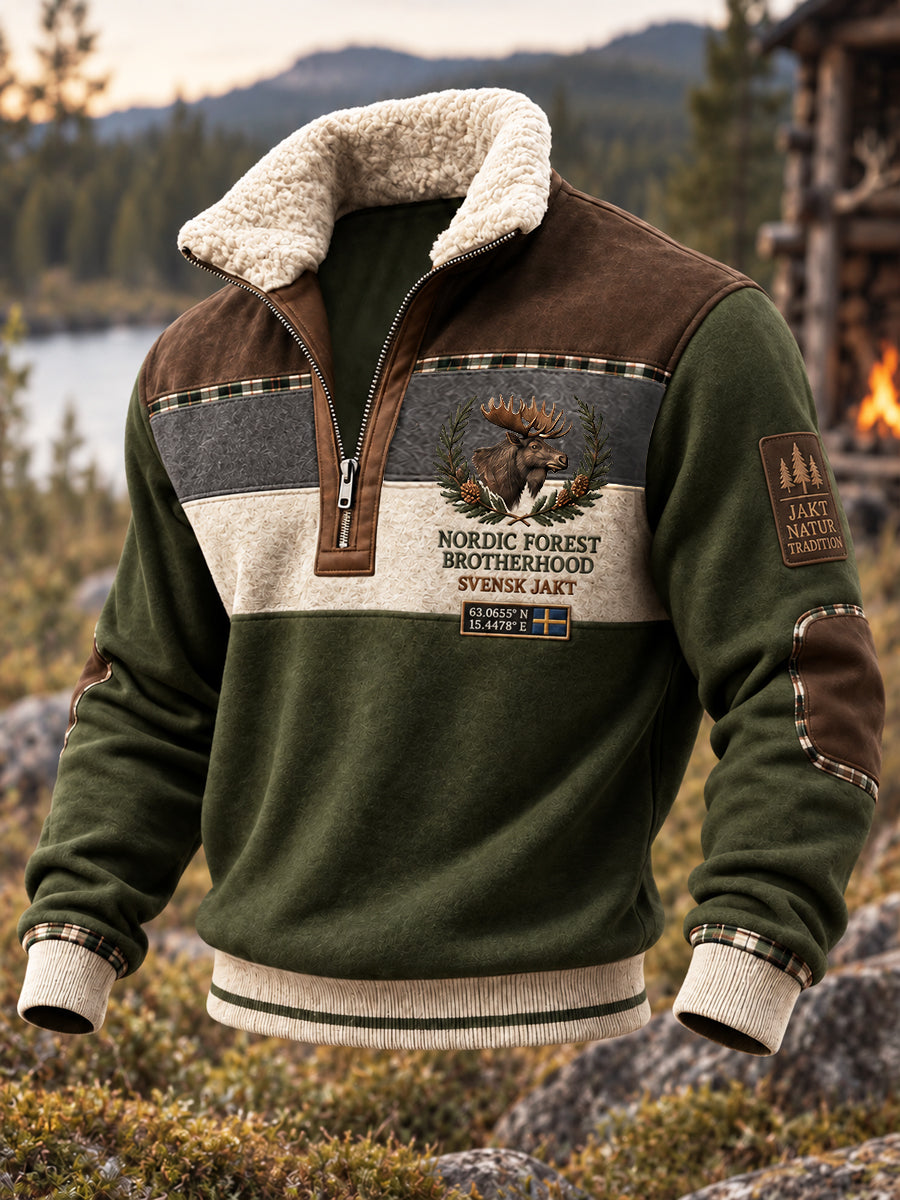 Herrtröja med dragkedja från Swedish Wilderness Moose Club