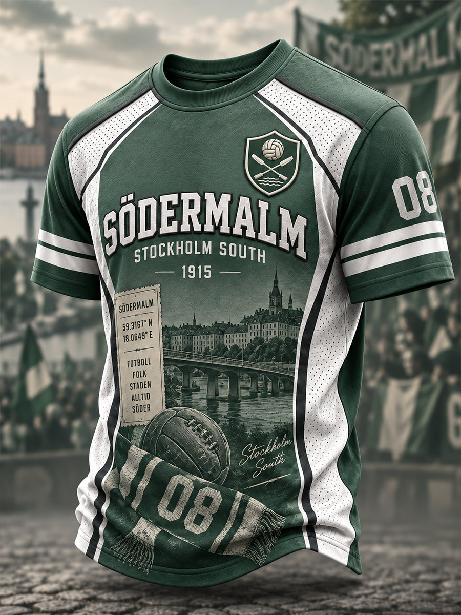Herrtröja i svensk fotboll – favorit för Hammarby-supportrar, kortärmad t-shirt