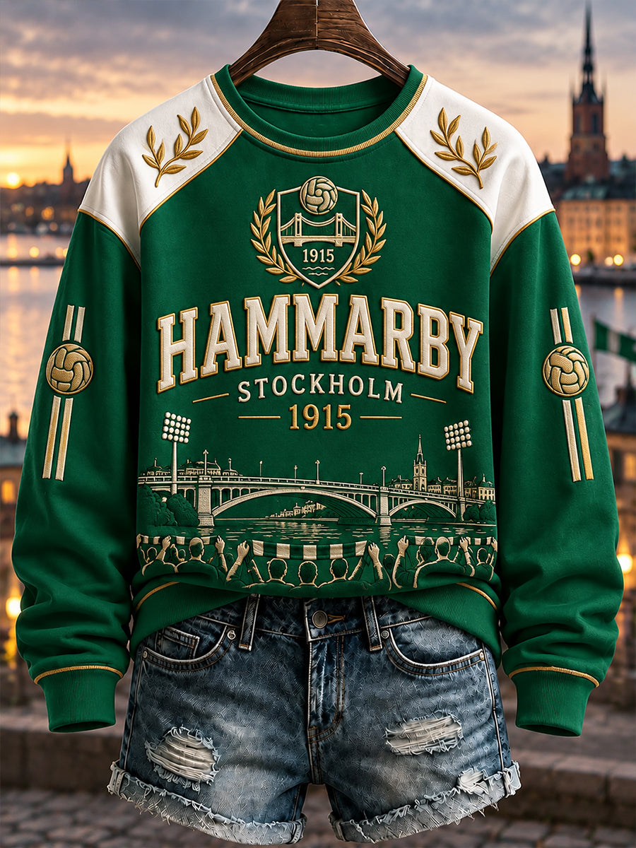 Damtröja i svensk fotboll – Hammarby-fans favorit, rundhalsad långärmad t-shirt