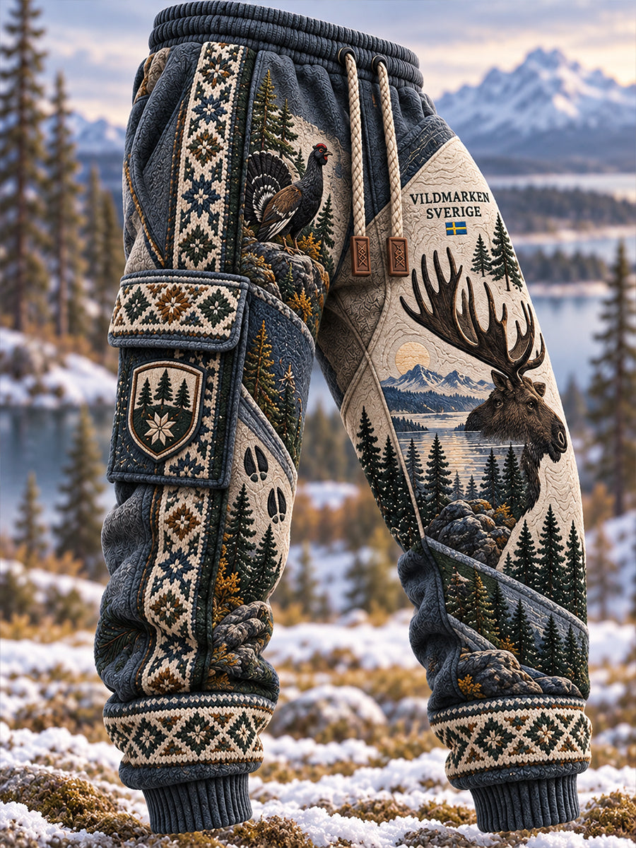 Herrsvenska jaktsäsongstryck Casual-mjukisbyxor Byxor