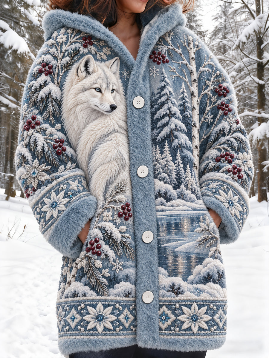 Damflanellkappor med djurmönster