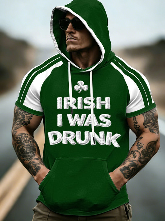 Men's St. Patrick's Day Short Sleeve Hooded Top