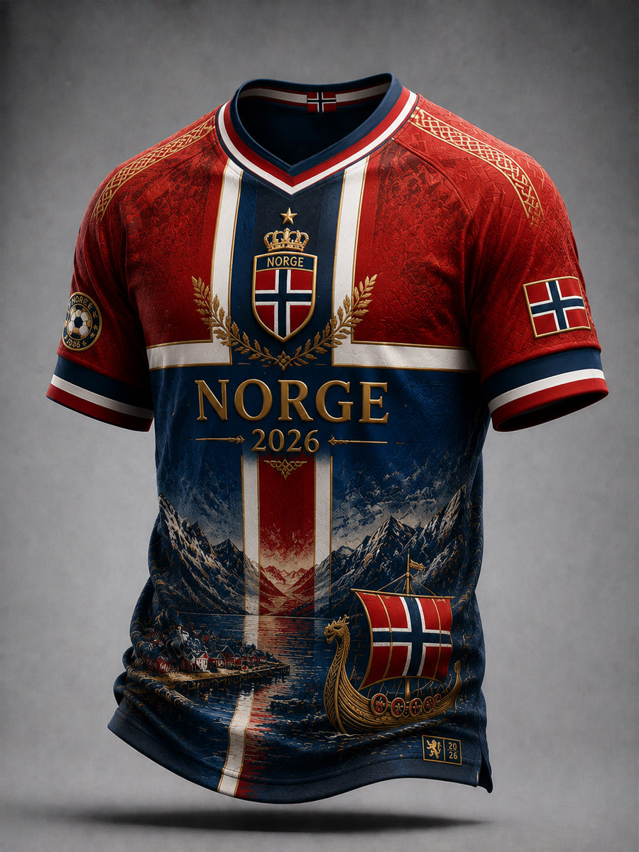 Retro norsk «Framover» fotballkunst-T-skjorte