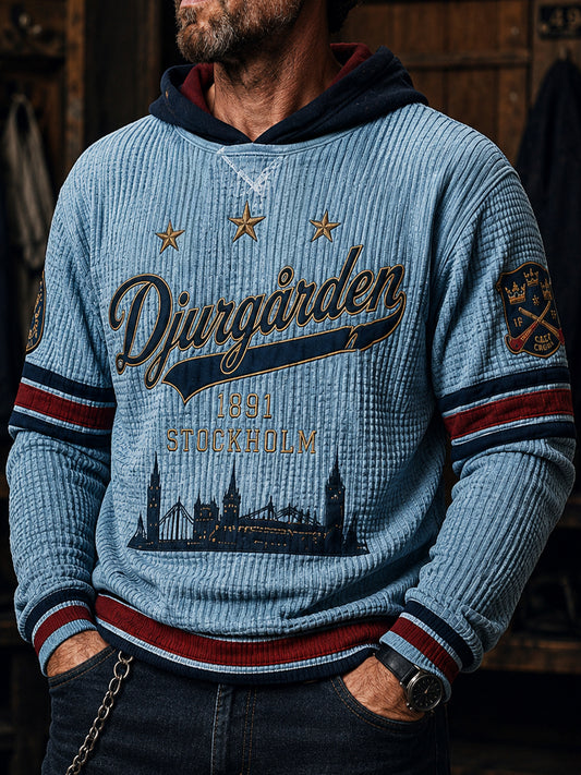 Herrlig retro-Djurgårdenishockeytröja med huva