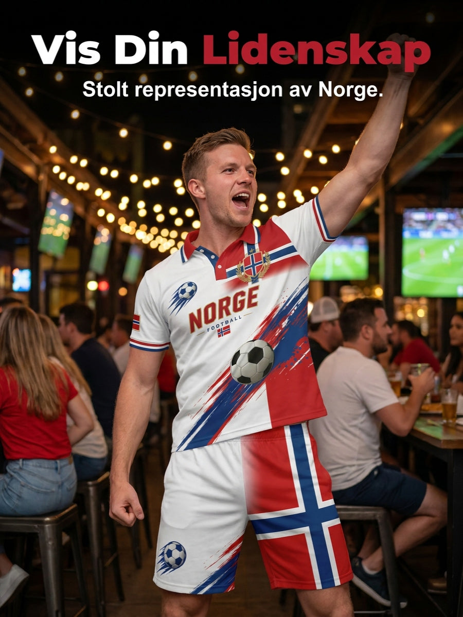 Men's Norwegian Football Match Art Print Polo Set